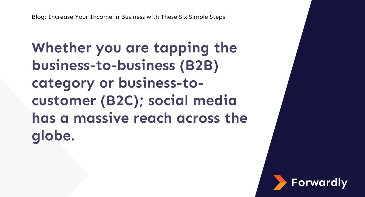 Whether you are tapping the business-to-business (B2B) category or business-to-customer (B2C); social media has a massive reach across the globe. 